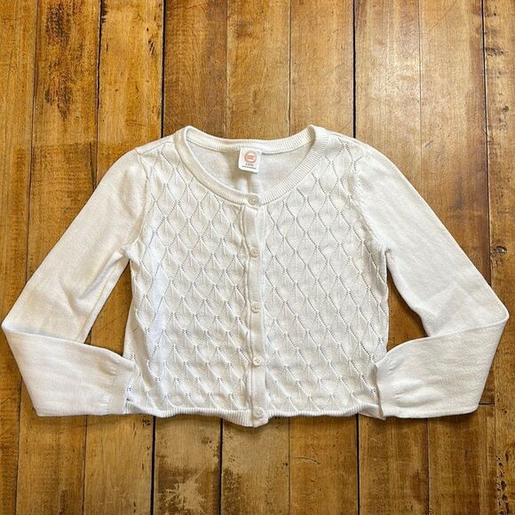 Wonder Nation Size 6 White Knit Cardigan Sweater cotton Neutral - Picture 1 of 6